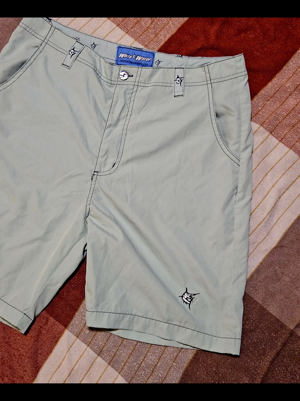 WHITE WATER Brand Men’s Light Sage Green Board Shorts SWIM Size 34 Swordfish